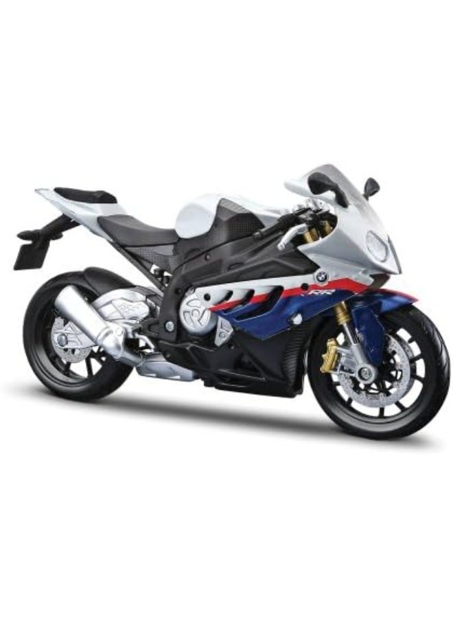 Maisto Diecast Assembly Line 1:12 BMW S1000 RR Diecast Motorcycle Model Kit, White/Black - Image 1