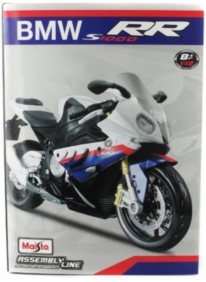 Maisto Diecast Assembly Line 1:12 BMW S1000 RR Diecast Motorcycle Model Kit, White/Black - Image 3