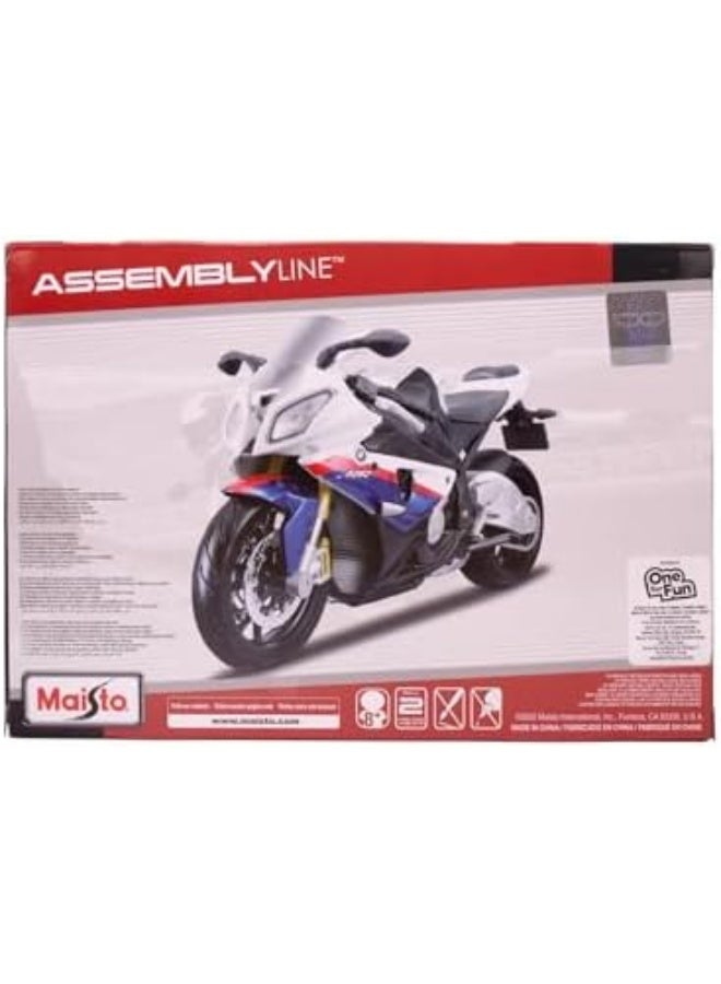 Maisto Diecast Assembly Line 1:12 BMW S1000 RR Diecast Motorcycle Model Kit, White/Black - Image 4