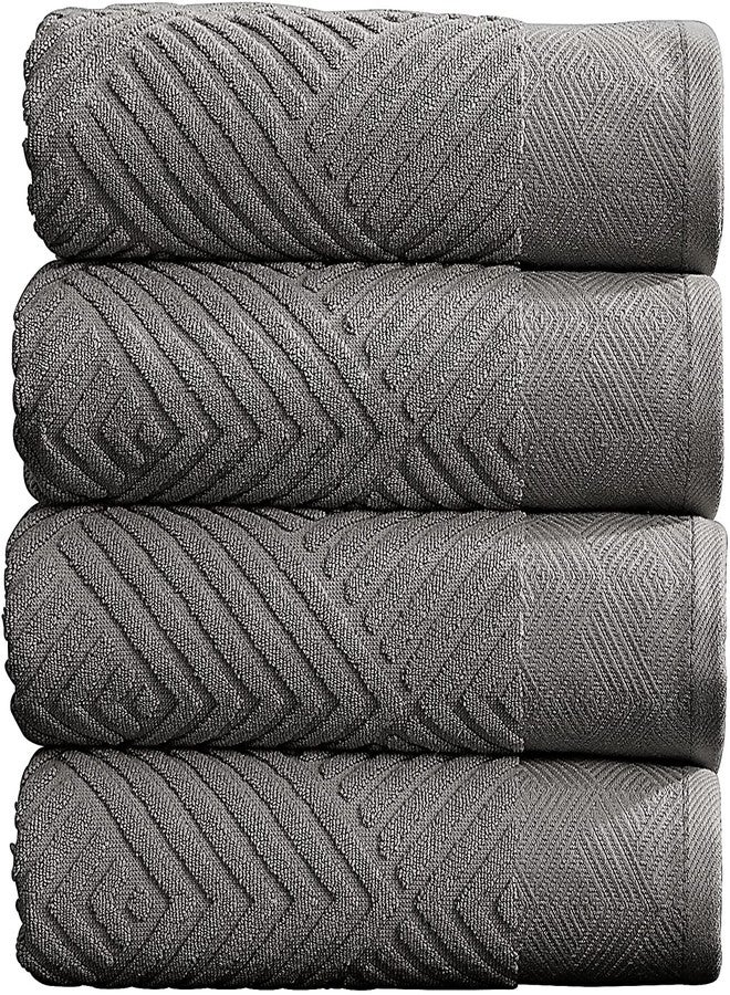 Simpli-Magic 100% Cotton Soft Bath Towels Set | Quick Dry and Highly Absorbent, Textured Bath Towels 27" x 54" (4 Pack) - Image 1