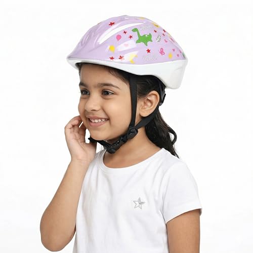 STREETJAM Open Face Helmet for Kids, Hard PP Outer Shell, EPS Inner Comfort Liner case, Adjustable Strap & Size Adjuster Dial, Unisex Kids Helmet (Epiga - Light Purple, 3-5Years (Extra Small 48-51CM)) - Image 1