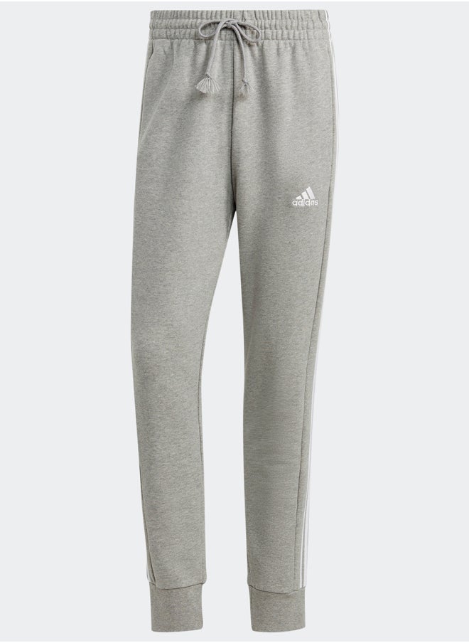 Adidas Essentials French Terry Tapered Cuff 3-Stripes Joggers  - Image 1