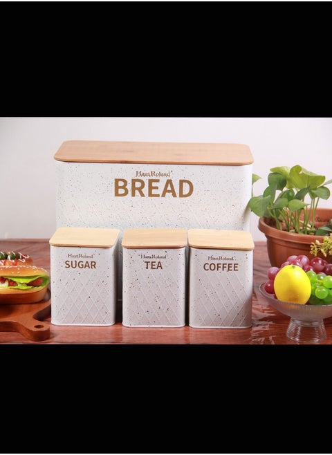Aisha bread box with storage jars