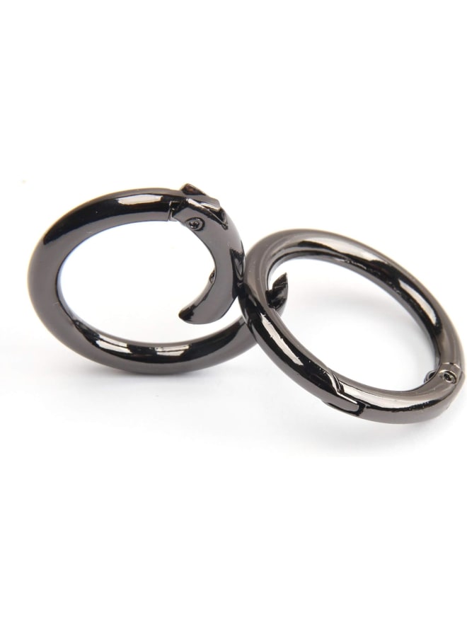 15pcs Trigger Spring O Rings Round Carabiner Clip Snap for Keyrings Buckle, Bags,Purses (Gun Black, 1 inch) - Image 4