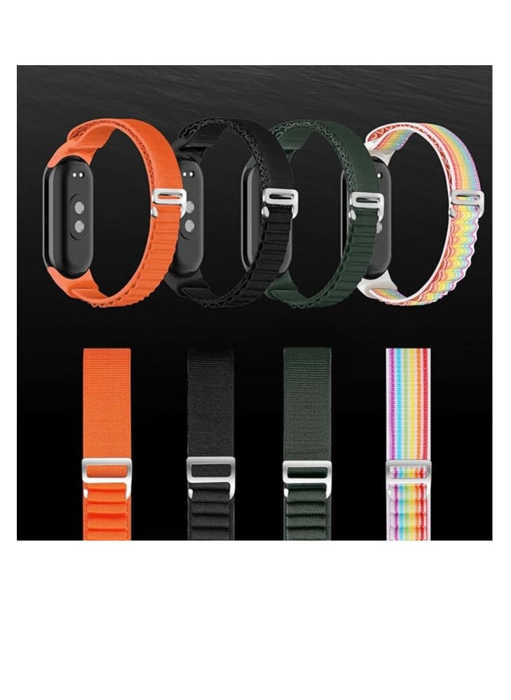 Generic Xiaomi Mi Band 9/Xiaomi Mi Band 8 strap, Braided Solo Loop for Xiaomi Band 8 Nylon Elastic Adjustable Replacement Wristband Xiaomi Smart Band 9/Xiaomi Smart Band 8 for Women Men  - Image 2