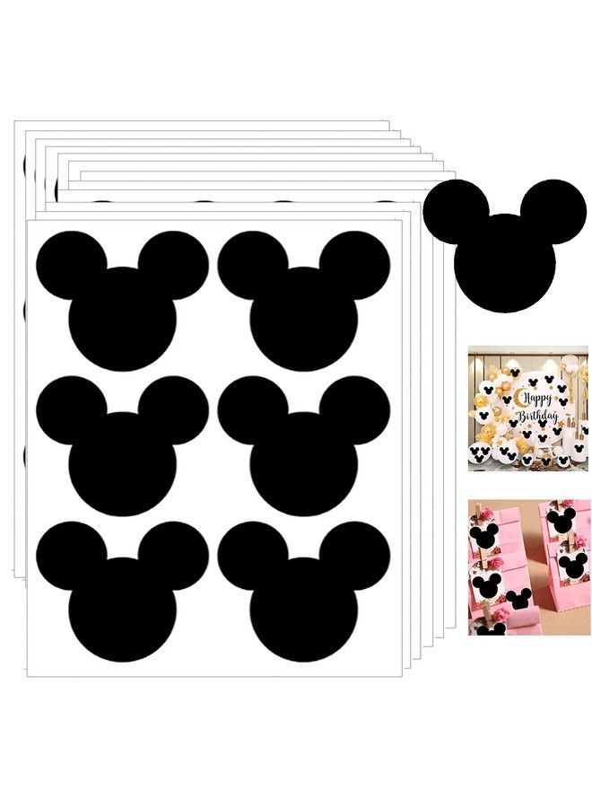 wootile Mickeys Mouse Vinyl Chalk Chalkboard Stickers Minnie Mouse Head Stickers 2.97 X 2.5 Inch Pvc Mickey Stickers Mouse Head Stickers 90 Pack Mickey Head Stickers For Mickeys Mouse Themed Birthday Party  - Image 1