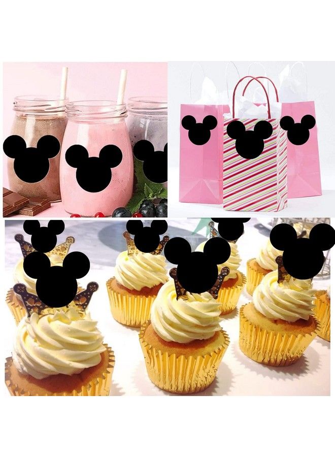 wootile Mickeys Mouse Vinyl Chalk Chalkboard Stickers Minnie Mouse Head Stickers 2.97 X 2.5 Inch Pvc Mickey Stickers Mouse Head Stickers 90 Pack Mickey Head Stickers For Mickeys Mouse Themed Birthday Party  - Image 3
