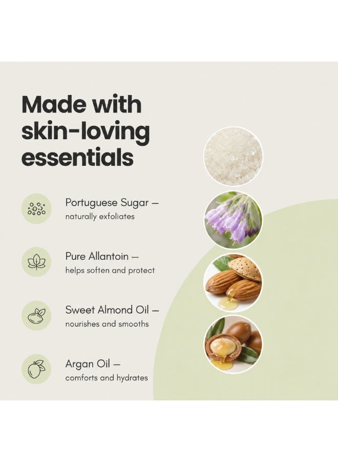 Benamor Alantoíne Body Scrub 200ml | Exfoliating Sugar Body Scrub with Almond Oil, Argan Oil & Vitamin E | Removes Dead Skin, Smooths & Softens Dry Skin - Image 4