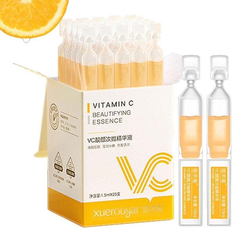 Vitamin C Serum for FaceHydrate and Firm SkinMoisturizing Vitamin ESmoothing DrySensitive Skin Dull and Dry SkinFace Serum for Women25 Ampoules