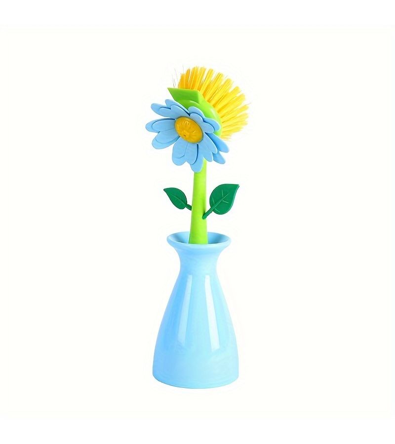 Blue Multi-Function Long Handle Cleaning Brush for Kitchen and Bathroom Sinks - Image 5