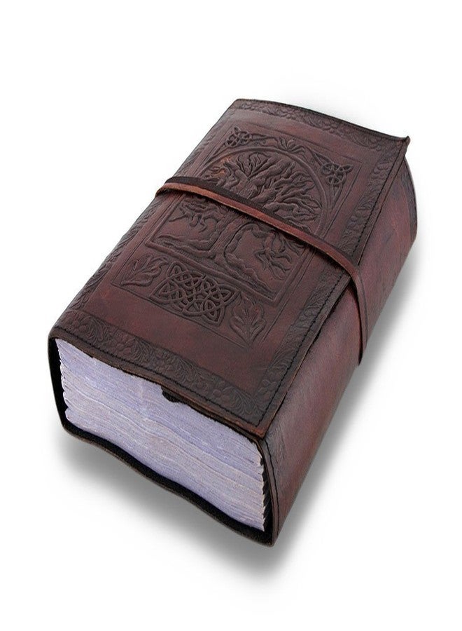CREATESPACE Leather Journal Diary Embossed Large Tree Notebook for Writing Leather Diary Handmade Leather Journal Gbag (T) - Image 2