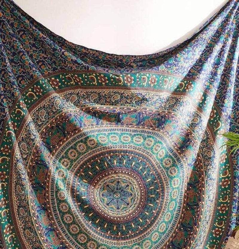 TI AMO Large Boho Indian Wall Hanging Mandala Tapestry 100 Cotton Handcrafted Handmade Bedspread Table Cloth Dorm Decor Hippie Bohemian Elephant - Image 1