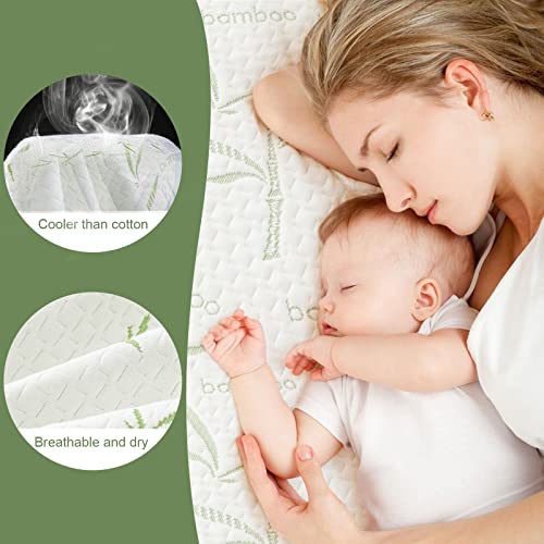 Softhour Queen Mattress Protector Waterproof Mattress Pad Washable Bamboo Rayon Mattress Cover Breathable Noiseless Bed Protector 5" - 21'' Elastic Fitted Deep Pocket - Image 4