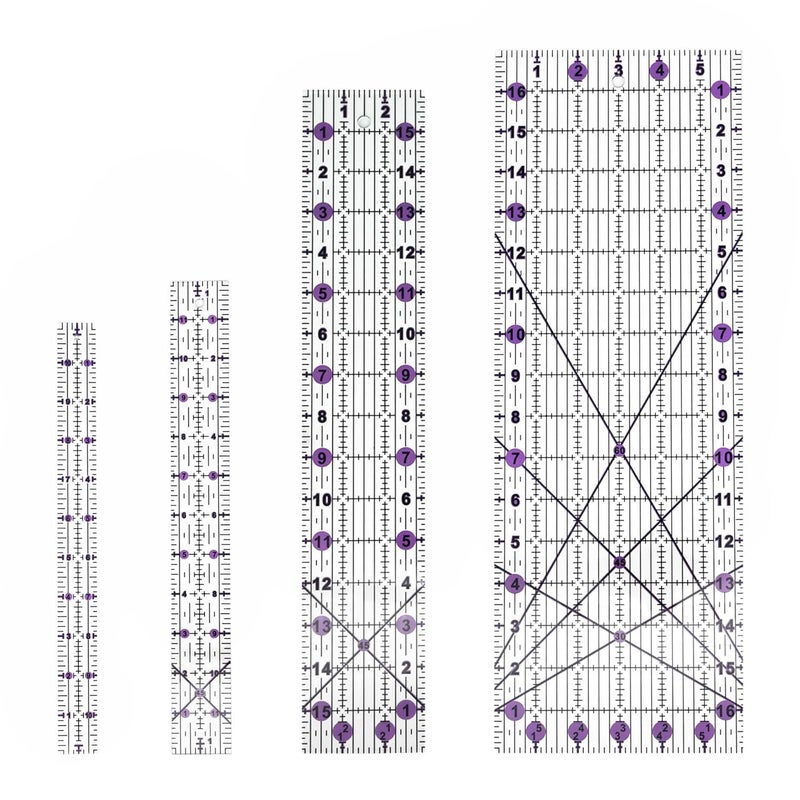 Tsxioua Acrylic Quilting Ruler Set - Precision Patchwork Tools for Sewing Supplies - Image 1