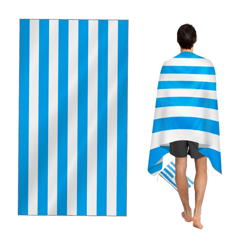 CNMTCCO Large Beach Towel for Adults with Bag  Quick Dry Microfibre  100 Recycled Towel  Sand Free Lightweight Compact 160x90cm 63x35in Light Blue