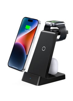 Generic Wireless Charging Station, 18W Fast Wireless Charger for iPhone 14/13/12/11/Pro/Max/SE/XS/XR/X/8 Plus/8, 3 in 1 Wireless Charging Dock Stand for Watch Series & Bluetooth Headset  - Image 1