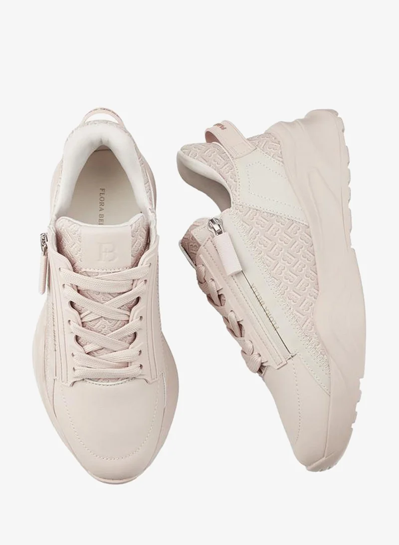 Flora Bella By Shoexpress Flora Bella Monogram Print Lace-Up Sneakers