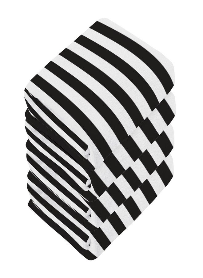 xigua Black and White Stripes Washcloths Towels, Highly Absorbent and Soft Cotton Face Cloths, 2 Pack Quick Dry Wash Cloths - 12 X 12 Inches - Image 3
