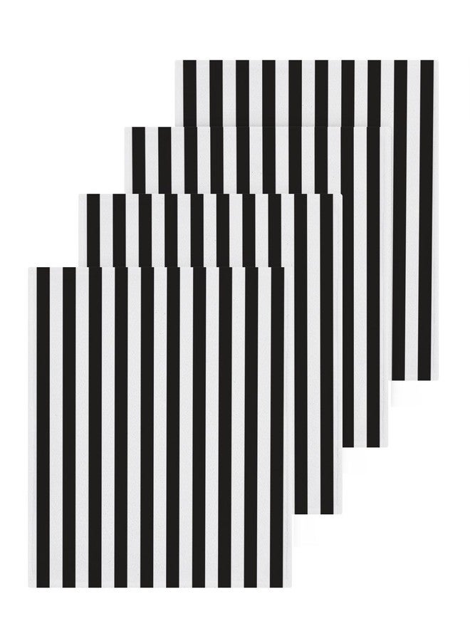 xigua Black and White Stripes Washcloths Towels, Highly Absorbent and Soft Cotton Face Cloths, 2 Pack Quick Dry Wash Cloths - 12 X 12 Inches - Image 1