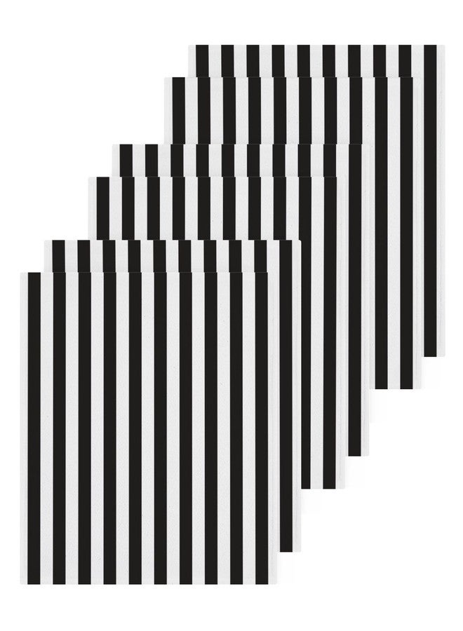 xigua Black and White Stripes Washcloths Towels, Highly Absorbent and Soft Cotton Face Cloths, 2 Pack Quick Dry Wash Cloths - 12 X 12 Inches - Image 2
