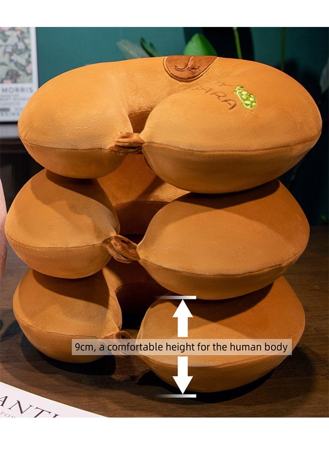 Memory Foam Neck Pillow, Travel Pillow with Adjustable Buckle & Cervical Support, Ergonomic U-Shaped Portable Nap Pillow, Cute Animal Design with Detachable Cover for Kids & Adults - Image 4