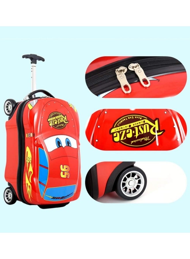 GGEROU Kids Car 2 Pcs Set Trolley with Kids Bag Red - Image 3