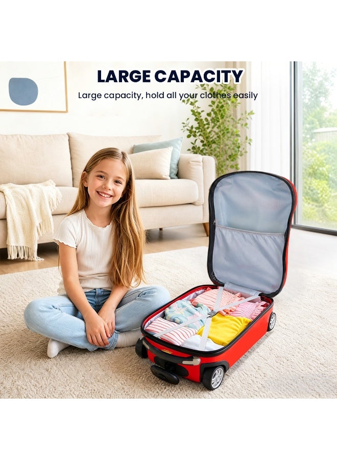 GGEROU Kids Luggage Sets,ABS hardshell Luggage,Carry-on Suitcase,Kids Backpack,Compartment Design Suitcase,Luggage 20",for Travel (Red Car) - Image 5