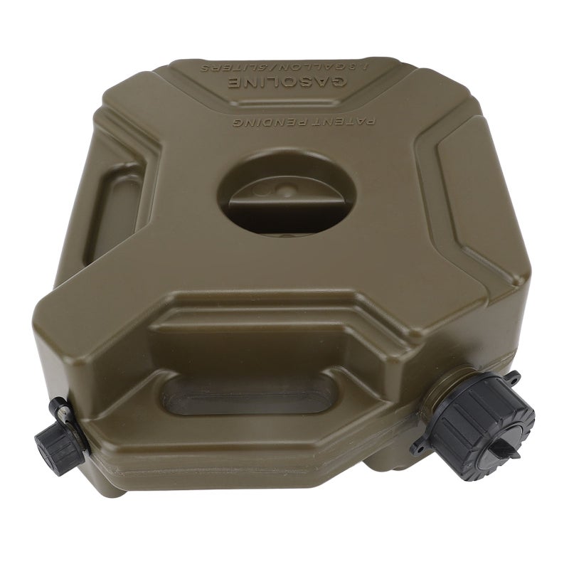 Oil Petrol Storage Can 5L 1.3 Gallon Shockproof Portable Green Spare Fuel Tank for Cars Motorcycles UTV ATV With Bracket - Image 3