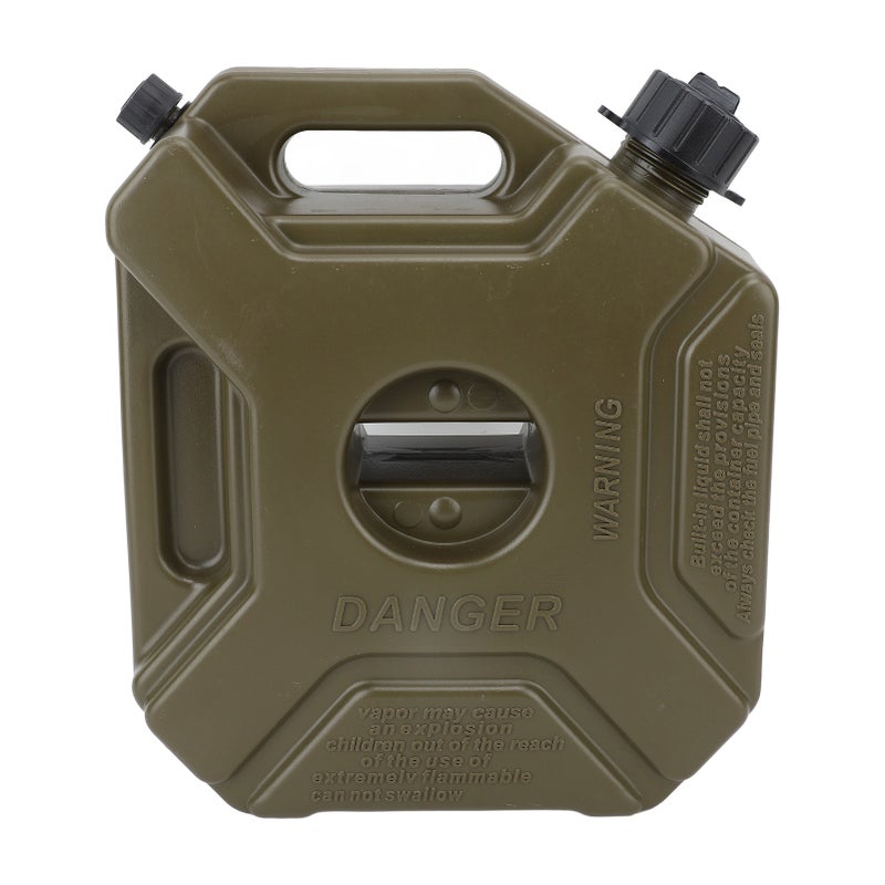 Oil Petrol Storage Can 5L 1.3 Gallon Shockproof Portable Green Spare Fuel Tank for Cars Motorcycles UTV ATV With Bracket - Image 5