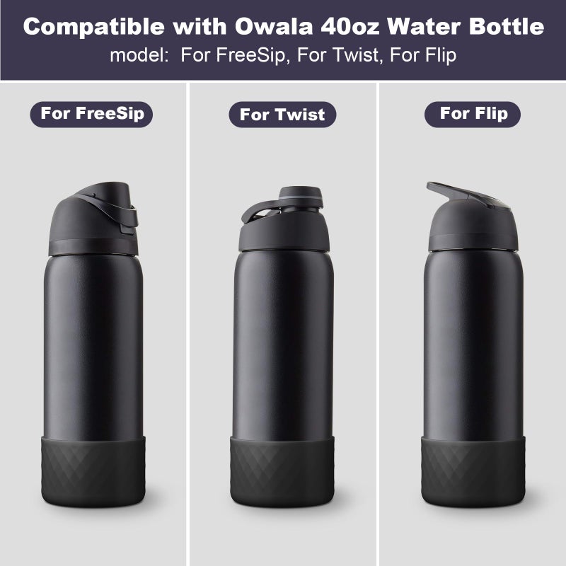 Beonsky Silicone Boot for Owala Water Bottle 40 oz, Anti-Slip Protective Sleeve for FreeSip/Twist/Flip Stainless Steel Water Bottles Accessories - Image 2
