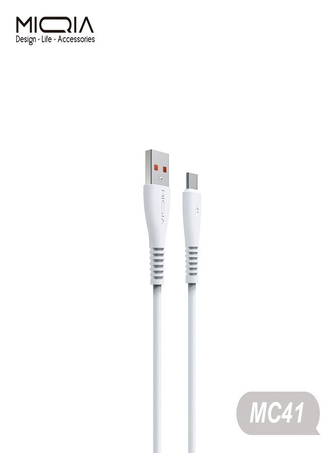 MIQIA 2.4A PVC Data Cable White 1m - Image 2