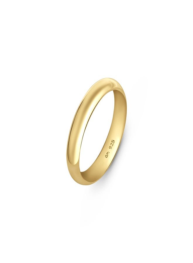 Amberta 4 mm Wedding Band in Gold Plated Sterling Silver - Image 1
