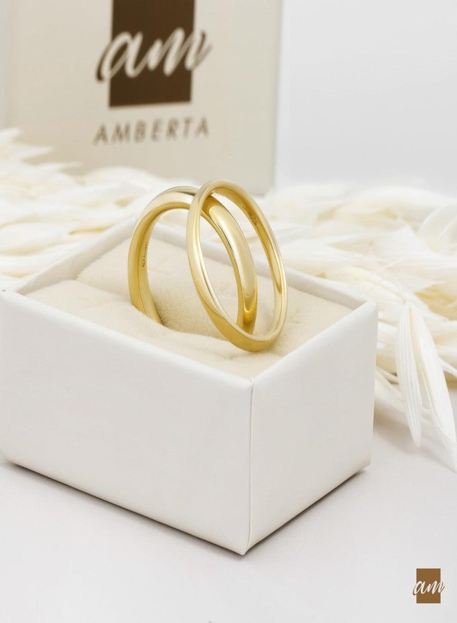 Amberta 4 mm Wedding Band in Gold Plated Sterling Silver - Image 3