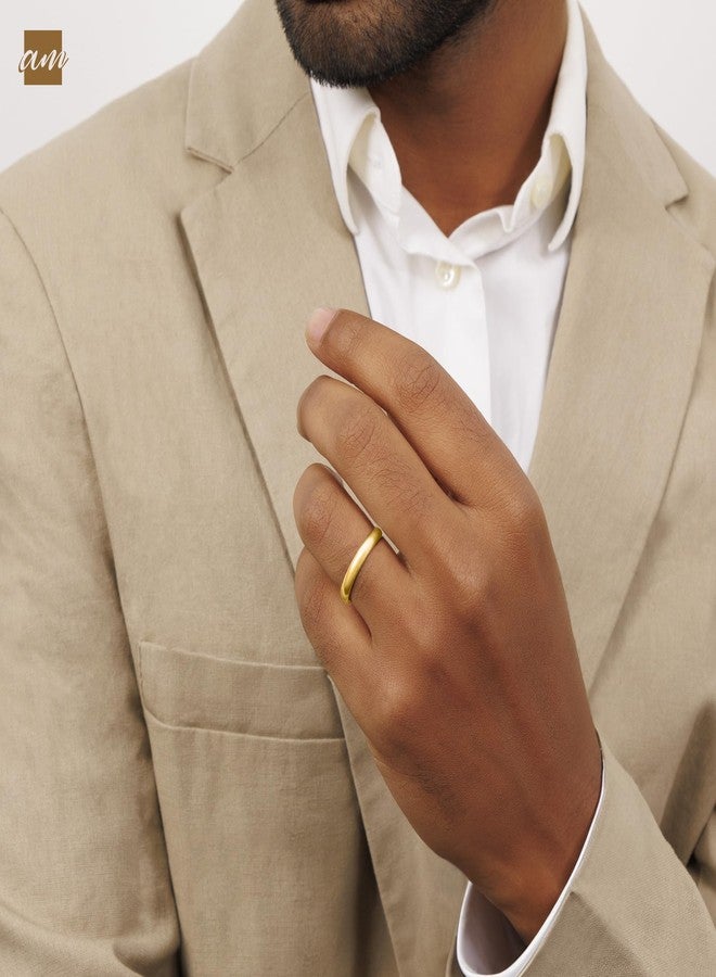 Amberta 4 mm Wedding Band in Gold Plated Sterling Silver - Image 4