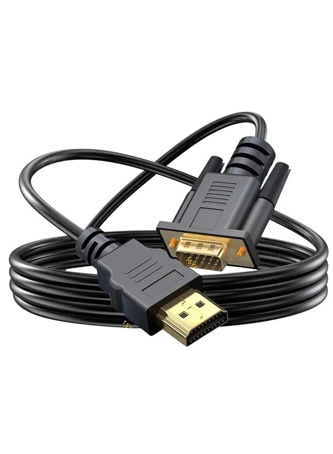 HY HDMI to VGA Cable Adapter, Gold-Plated, Male to MaleCord for Computer, Desktop, Laptop, PC, Monitor, Projector, HDTV, and More (NOT Bidirectional) -1.8M - Image 1