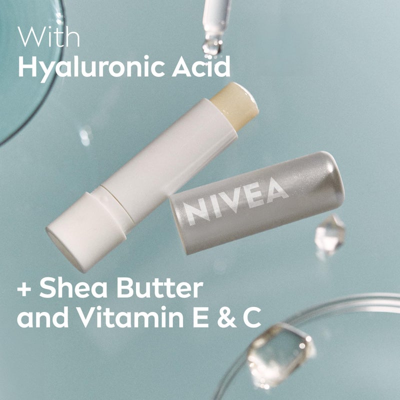 Nivea بلسم الشفاه نيفيا المرطب مع حمض الهيالورونيك، يقلل من ظهور خطوط الشفاه بشكل ملحوظ ولا يترك شعوراً بالشمع، 0.18 أونصة، عبوة من 4 - Image 4