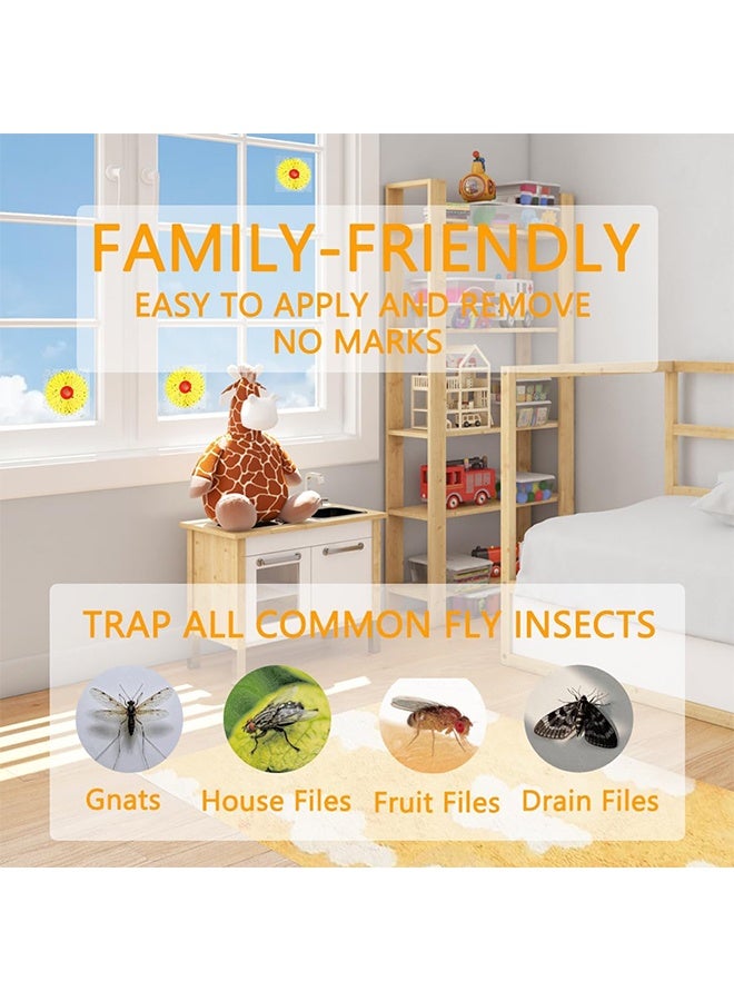 40 Pieces Fly Traps Window Stickers, Catch & Kill Houseflies, Fruit Fly Traps For Indoors, Floral Design Sticky Catchers For Houseflies, Disposable Bulk Bug Catcher, Waterproof Insect Glue Trap, Sunflower Window Stickers, Attractor And Eliminator - Image 4