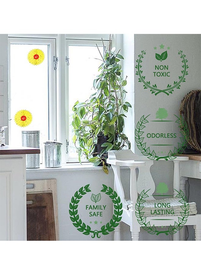 40 Pieces Fly Traps Window Stickers, Catch & Kill Houseflies, Fruit Fly Traps For Indoors, Floral Design Sticky Catchers For Houseflies, Disposable Bulk Bug Catcher, Waterproof Insect Glue Trap, Sunflower Window Stickers, Attractor And Eliminator - Image 5