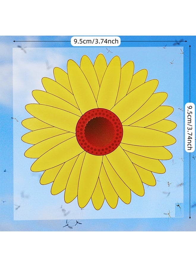 40 Pieces Fly Traps Window Stickers, Catch & Kill Houseflies, Fruit Fly Traps For Indoors, Floral Design Sticky Catchers For Houseflies, Disposable Bulk Bug Catcher, Waterproof Insect Glue Trap, Sunflower Window Stickers, Attractor And Eliminator - Image 2