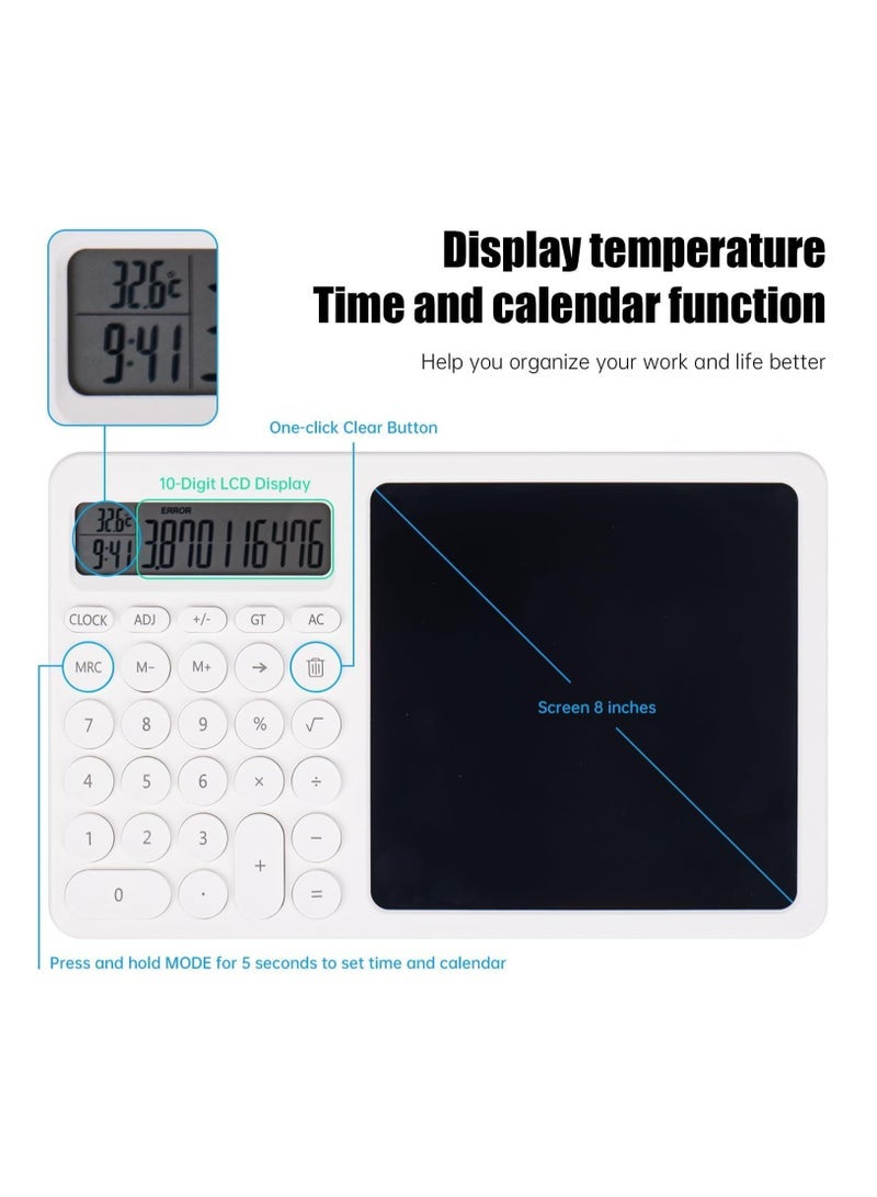 KASTWAVE 2 in 1 Foldable Scientific Calculator with Notepad Stand - LCD Display, Button Battery, Storage Pen - Ideal for Students and Office Use - Image 2