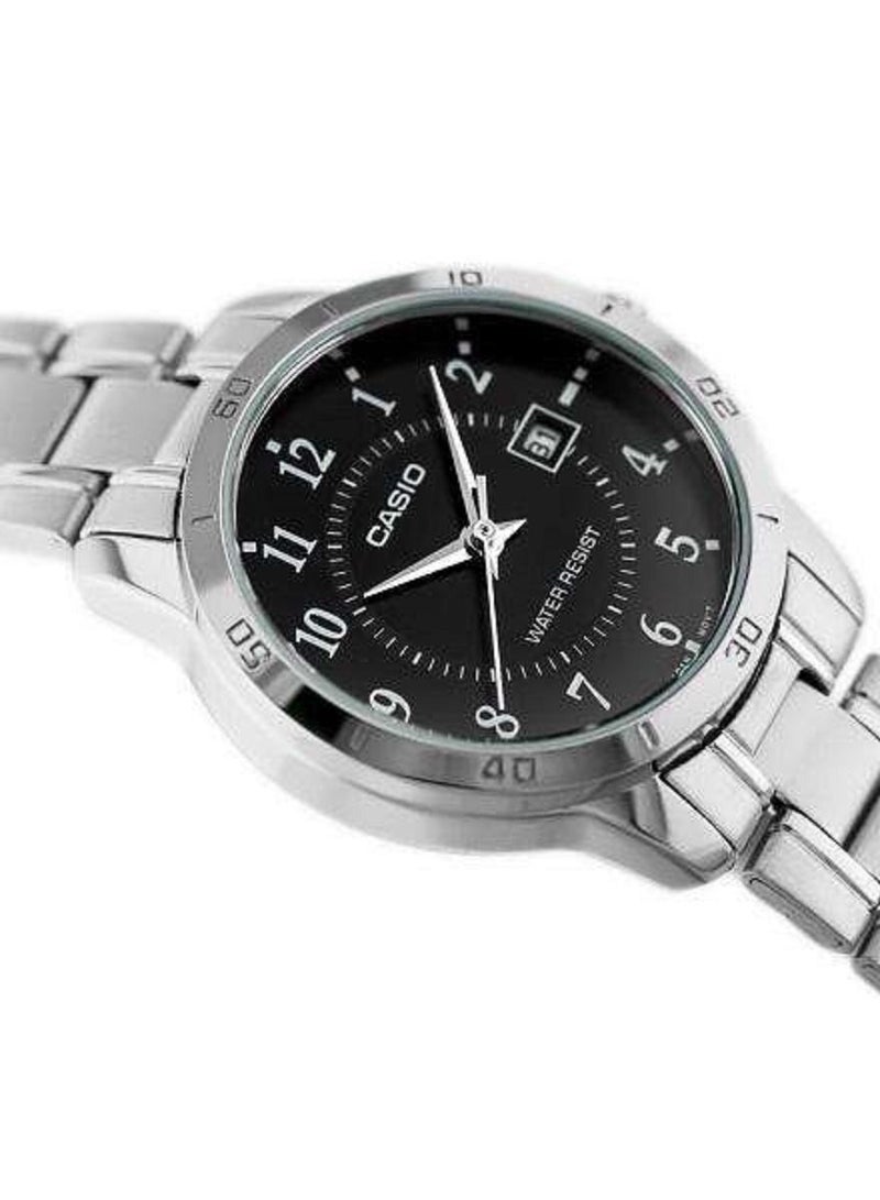 Casio Women Watch Analog Date Display Balck Dial Stainless Steel Band LTP-V004D-1BUD - Image 2