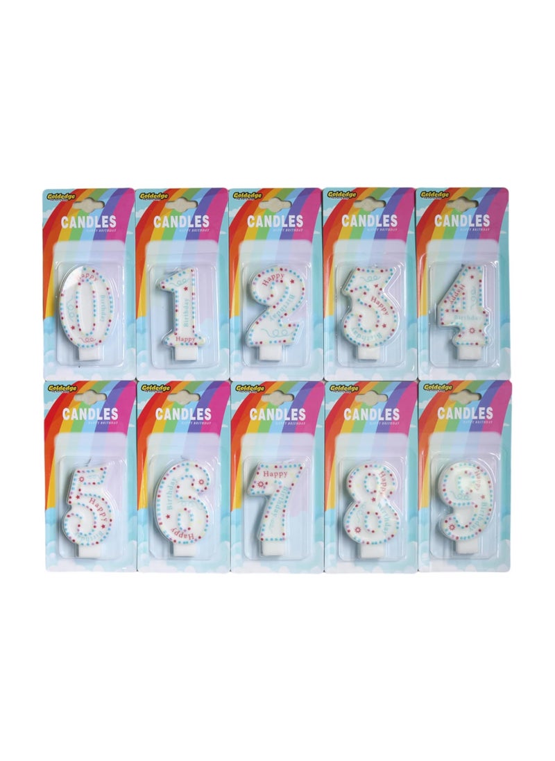 Goldedge Goldedge Number 3 Happy Birthday Numerical Cake Topper Decoration Party Wedding Anniversary Candle (WHITE)  - Image 2