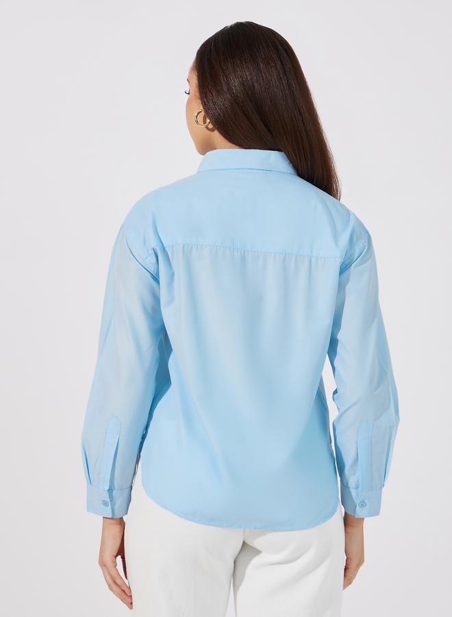 Styli Solid Regular Fit Collared Shirt - Image 4