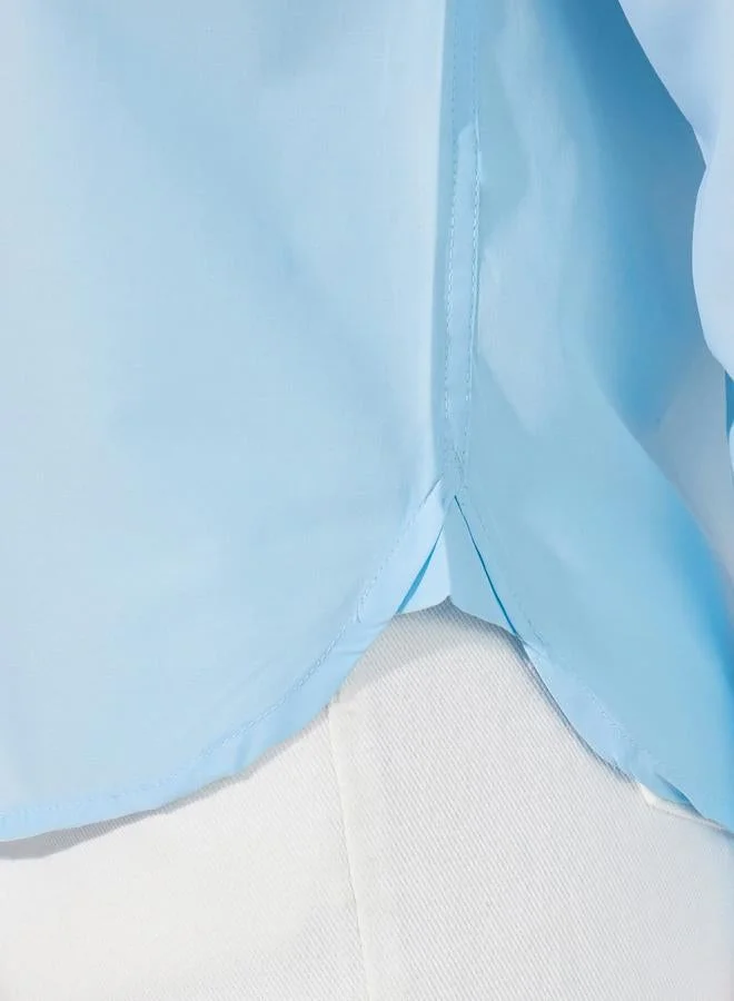 ستايلي قميص بياقة بقصة عادية سادة