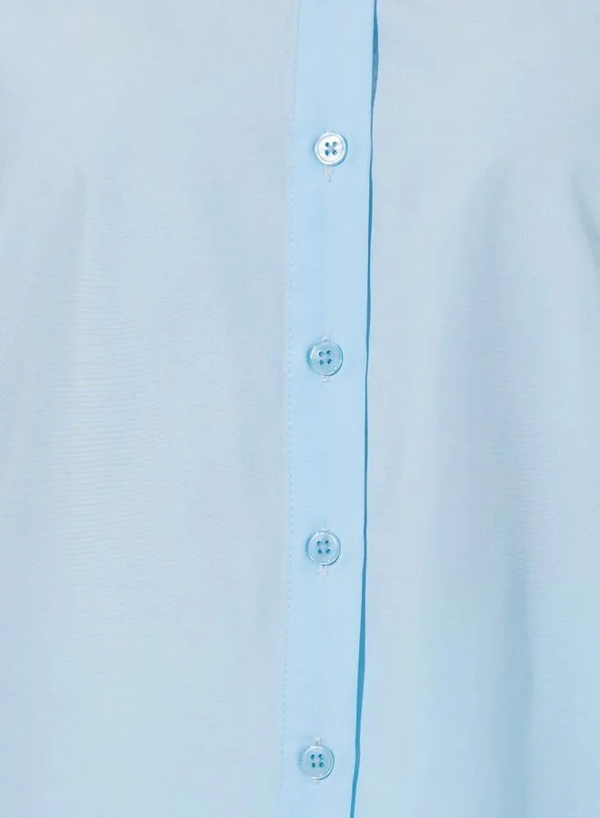 ستايلي قميص بياقة بقصة عادية سادة