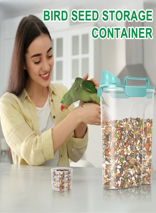TBMax Pet Dog Cat Food Storage Container 5 to 7 lbs with Can Cover and Mixing Spoon, Airtight Travel Pet Food Storage Dispenser with Easy-pouring Spout & Cup, Kibble Dog Treat Bird Seed Container -Cyan - Image 5