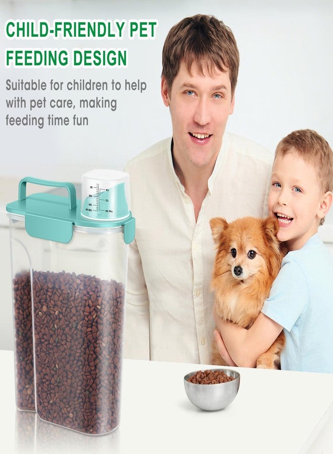 TBMax Pet Dog Cat Food Storage Container 5 to 7 lbs with Can Cover and Mixing Spoon, Airtight Travel Pet Food Storage Dispenser with Easy-pouring Spout & Cup, Kibble Dog Treat Bird Seed Container -Cyan - Image 4