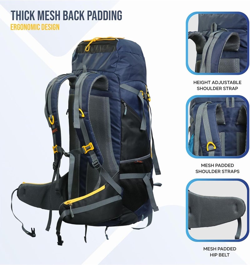 TRAWOC CLIFFHIKER 65L Internal Frame Backpack - Image 5