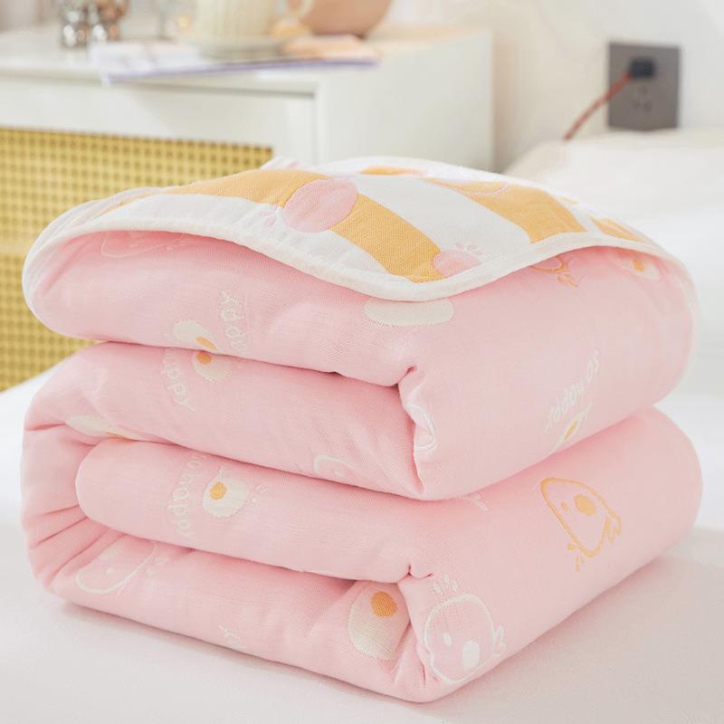 100% Cotton Lightweight Summer Baby Blanket (whale pink) 