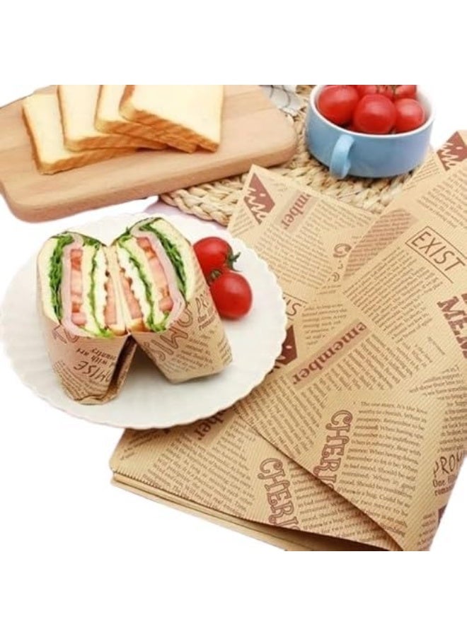 Greaseproof Baking Paper Non-Stick Food Wrapping Paper Hamburger Sandwich Cheese Party Baking Frying Greaseproof Burger Chips Bread Basket 5m x 30cm - Image 1